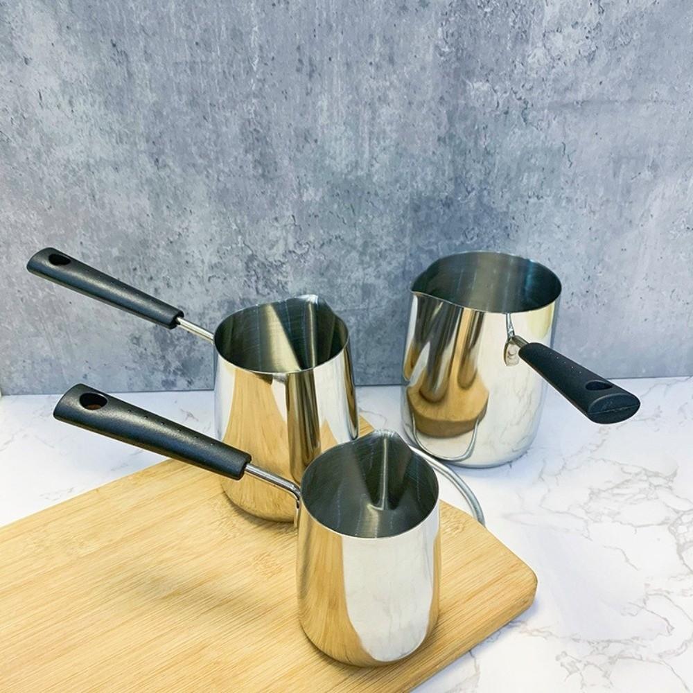 Long Handle Coffee Pot Professional Hot Milk Cup Latte Art Tool Wax Melting Pot  Restaurant Daily