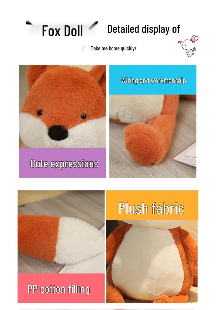 Forest Animal Cartoon Fox Plush Toy - Children's Comfort Pillow Doll