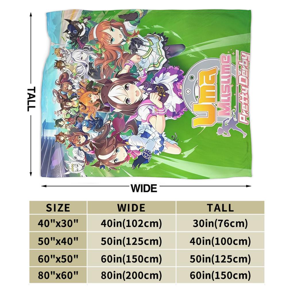 Umamusume Pretty Derby Blankets Anime Game Fuzzy Awesome Warm Throw Blankets for Chair Covering Sofa Spring/Autumn Travel