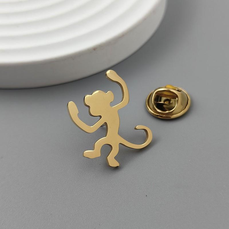 

Monkey Brother Brooch Cufflinks Personalized Creativity Chinese Style Men s Women s Universal Suit Coat Accessories Jewelry 14k