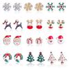 Europäisches und Amerikanisches Weihnachts-Ohrring-Set Funkelnde Diamant-Schneeflocke Glocke Feiertags-Ohr-Accessoires