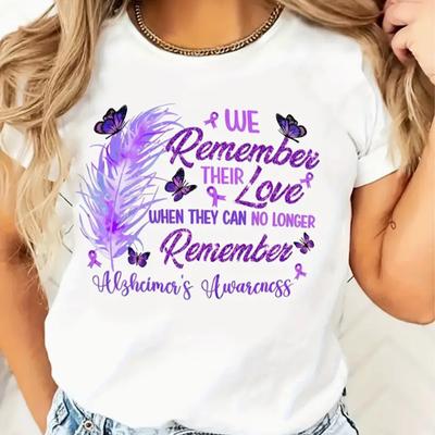 Fashion Women Purple Feather Letters Print T Shirt Funny Casual O-neck Short Sleeves T-shirt Summer Female Tee Shirt
