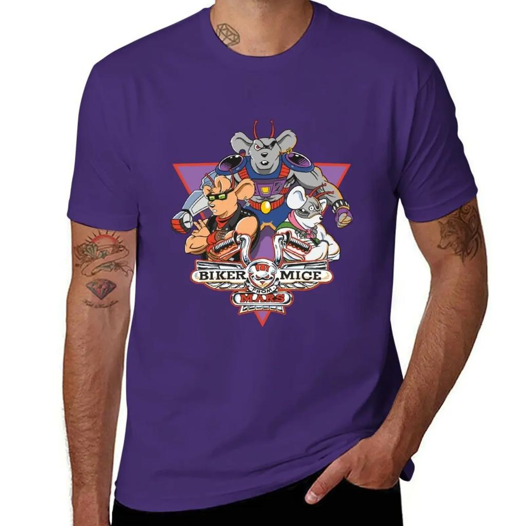 Unique Biker T Shirt 100% Cotton Tee Biker Mice From Mars Bikermice Streetsharks Street Sharks USA Size Heavyweight Fashion Man