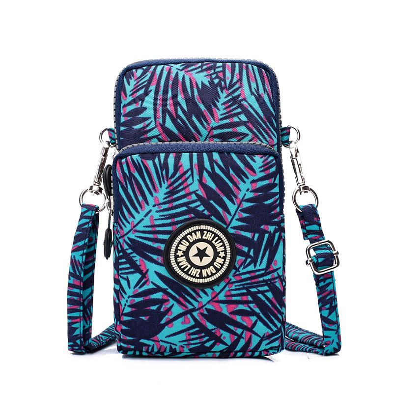 Women Portable Mobile Phone Mini Bags Nylon Waterproof Crossbody Bag Retro Fashion Purse Lady Wallet Clutch Trendy Wrist Arm Bag