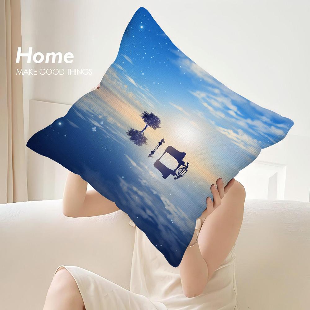 Y-Your Lie In April Pillow Case Sofa Decorative Home Double-sided Print Plush Square Throw Pillow Covers Cushion Decor Cover