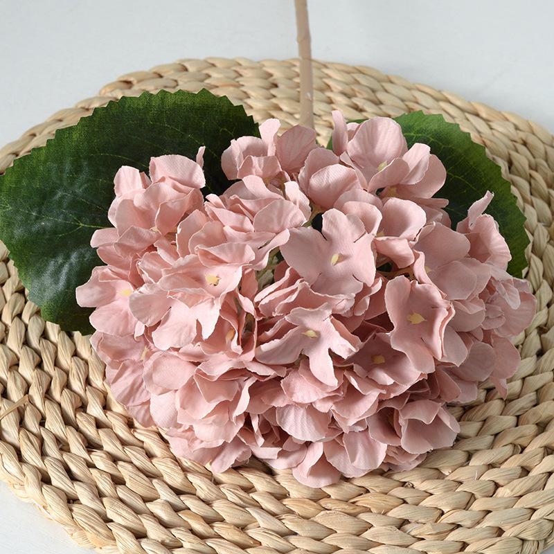 Artificial Silk Hydrangea with Leaves for Home Decor, Weddings, and Photography