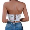 Embroidered Fishbone Steel Ring Backless Strap Top - Sexy, High-End Design