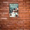 Vintage Metal Santa & Reindeer Tin Sign, 8x12 Inch Rustic Christmas Wall Art for Home Bar Cafe