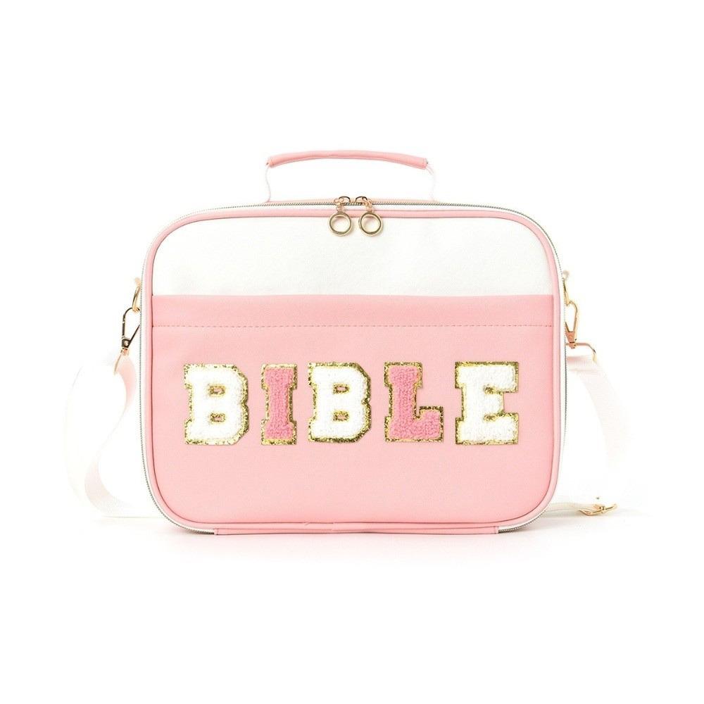 Portable Bible Cover Case Dustproof Large-capacity Bible Carrying Bags with Shoulder Strap Multilayer Book Storage Bag Women