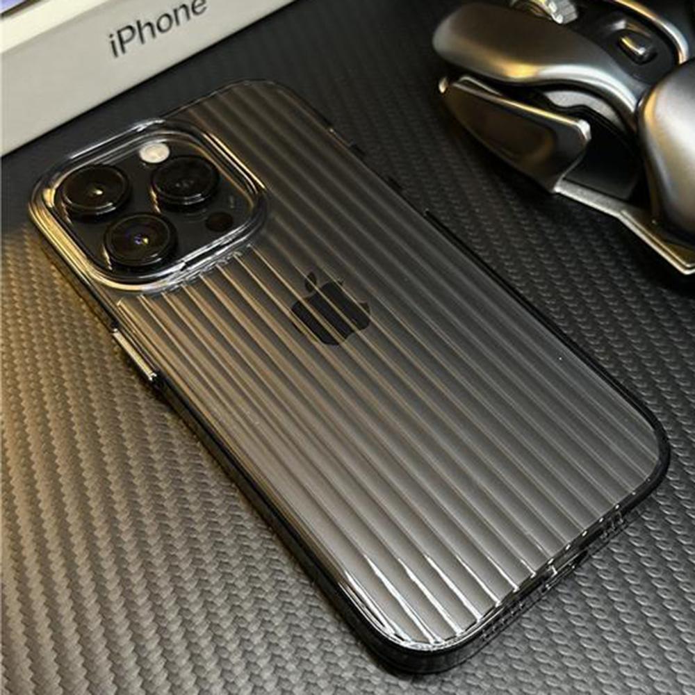Luxury Soft Silicone Stripes Crystal Jelly Transparent Case For 15 14 13 12 11 Pro Max 15promax Shockproof Bumper Cover
