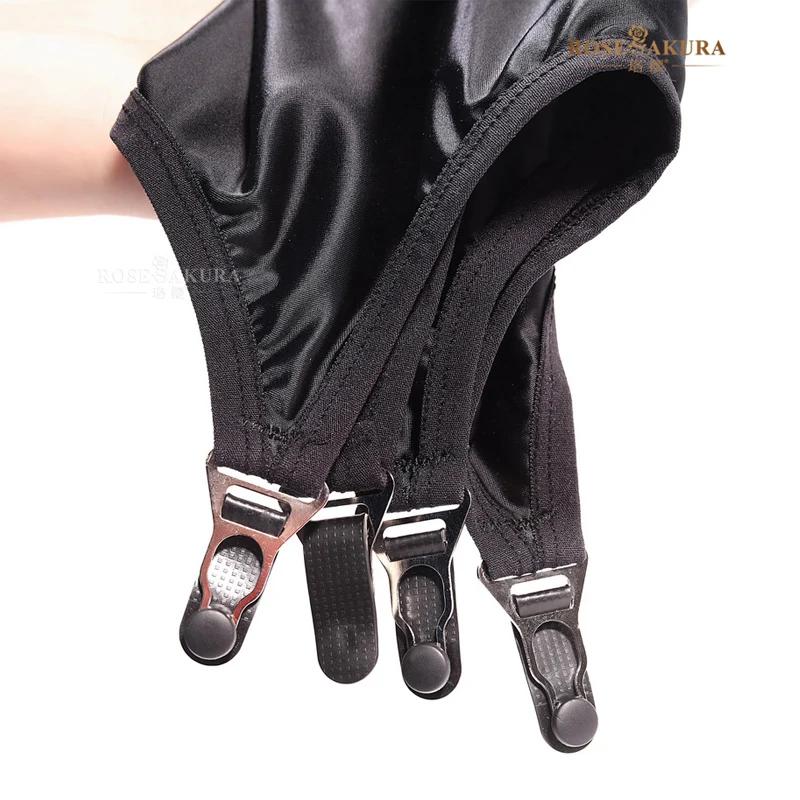 Sexy Luxury Metal Gourd Buckle Women's Oil Glossy Suspender Belts Female Elastic Garters Buttocks Skirt Underwear Sleepwear