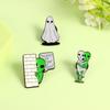Scary Alien Hug Ghost Brooch