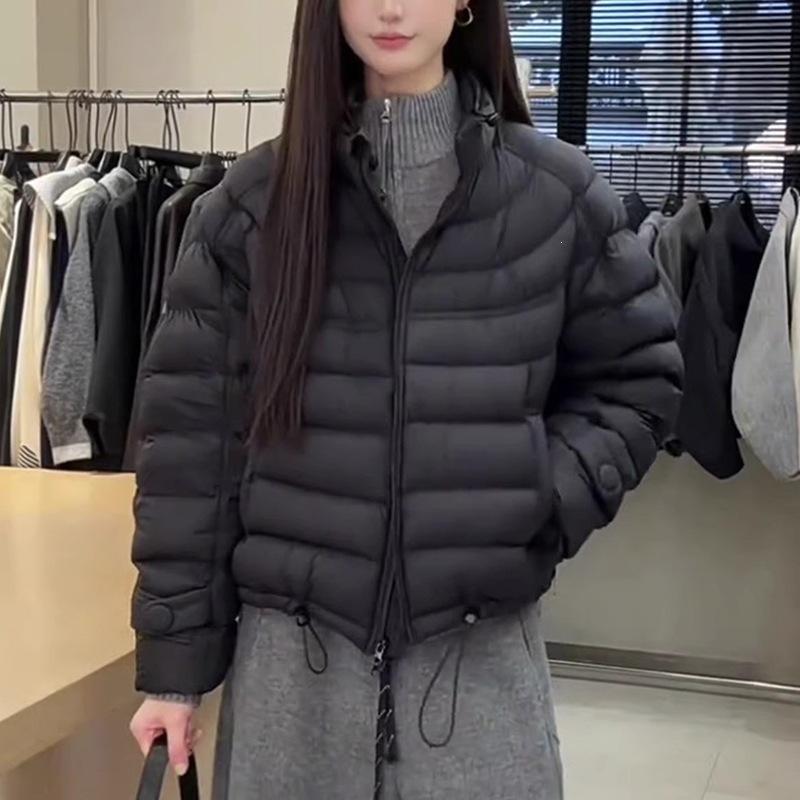 Autumn and winter new puffs turtle back ribs women's short stand-up collar down jacket women's new duck down Korean version women's clothing
