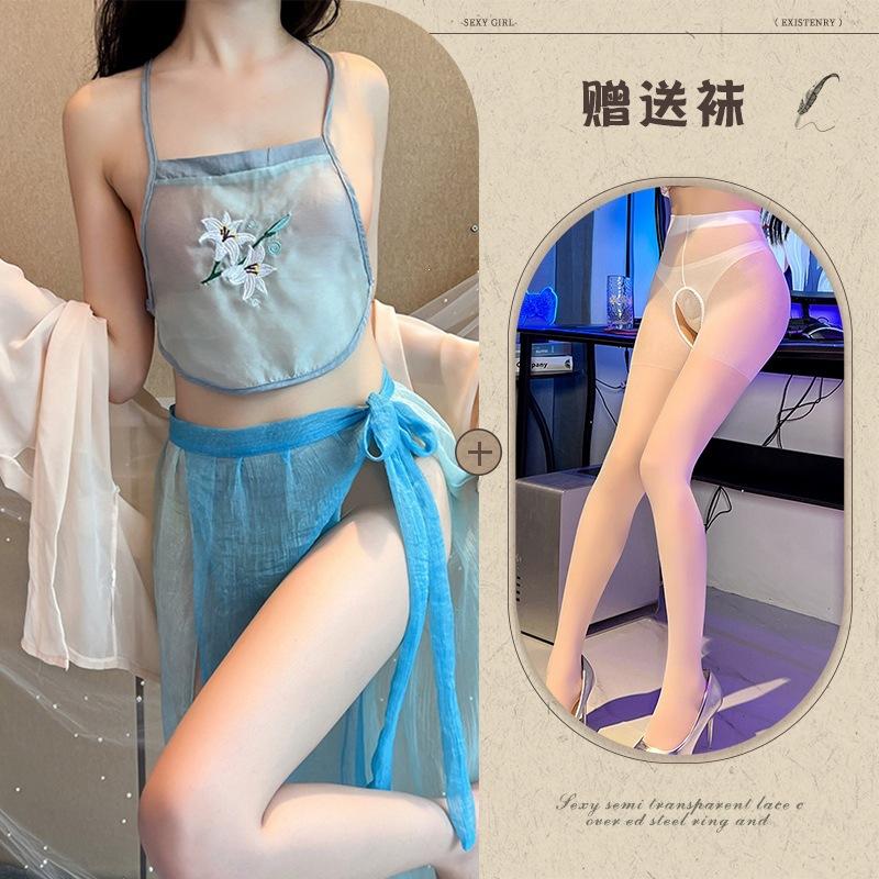 Love Clothes You Sexy Underwear Sexy Ancient Hanfu Republic of China Style Embroidered Pajamas Pure Desire Hot Uniform Temptation Suit