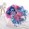 1pc Stitch,Angel Automatic Folding Umbrella: Compact 8-Bone Design Cartoon Outdoor Travel Companion, Business Umbrella, Christmas Valentine'