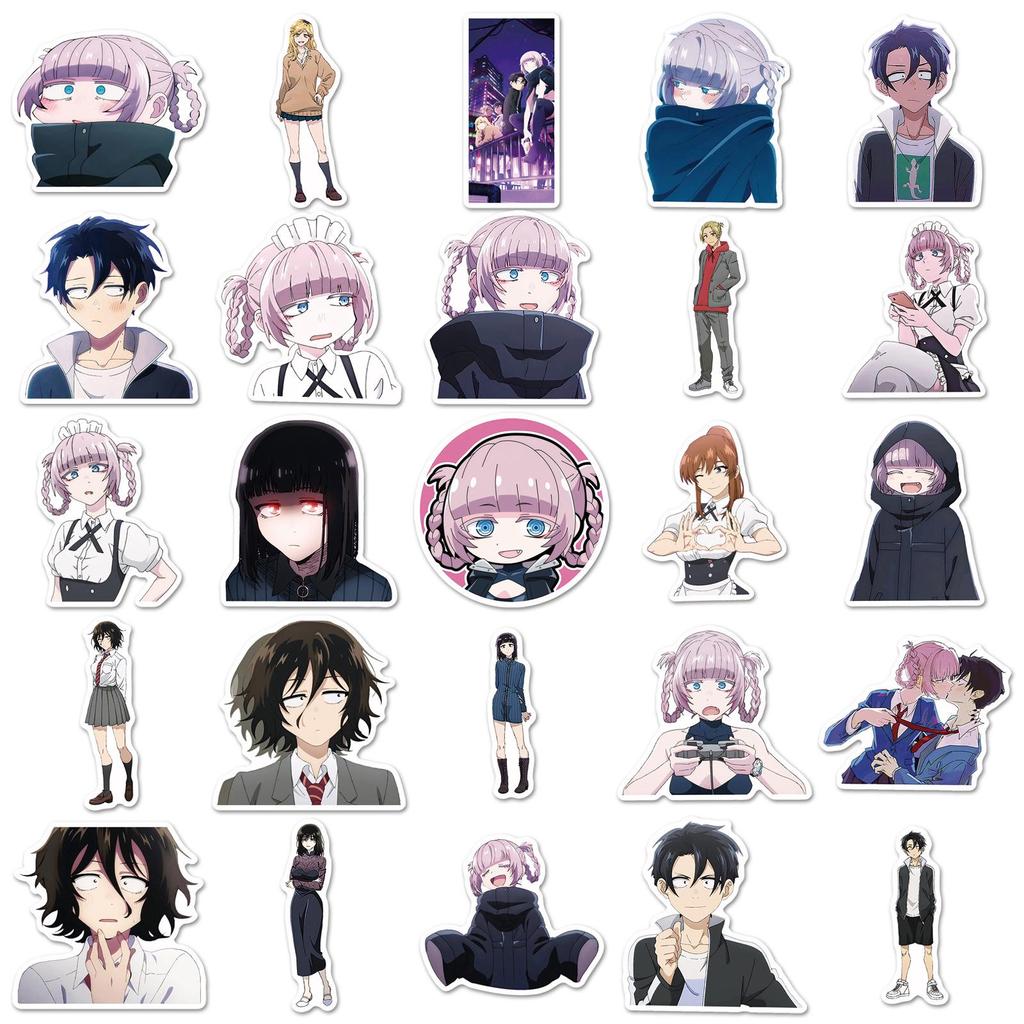 50-Piece Japanese Anime Graffiti Sticker Set for Phones, Computers, Refrigerators, and More