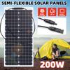 Paneles Solares Flexibles 200W Impermeables Monocristalinos Mejor Panel Solar para Hogar Autocaravana Barco Camping Carga 18V