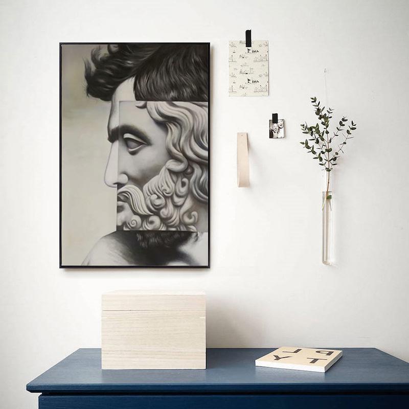 

Современная абстрактная скульптура Давида, холст, живопись, постеры и принты, настенные художественные картины для украшения гостиной, Прямая доставка 60x90cm No Framed