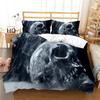 3D Digital Printed Bedding Set, Black Skull Head Series Bedding Cover, Pillowcase, Duvet Cover, AU240 * 270, Extra Large Home Decoration