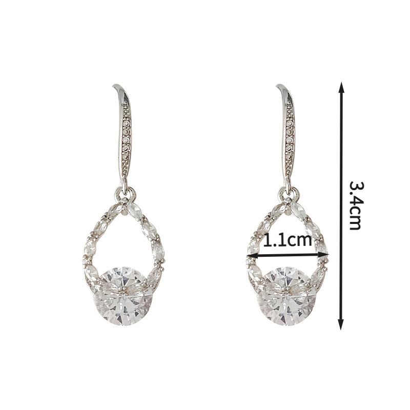 

Сверкающие инкрустированные цирконом модные серьги Элегантные серьги-подвески Серьги-подвески с цирконом в виде капли воды Роскошные серьги-подвески в виде капли воды Геометрические серьги