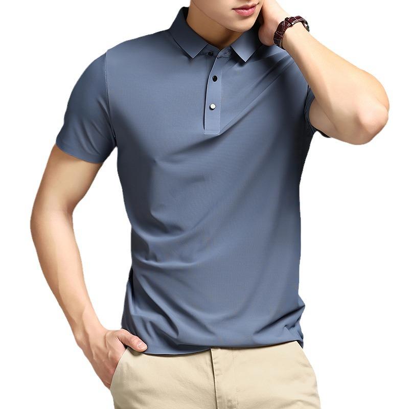 Luxury 18-Color Ice Silk Polo: Unisex Custom 2025 Summer Trendy Lapel Business Short Sleeve