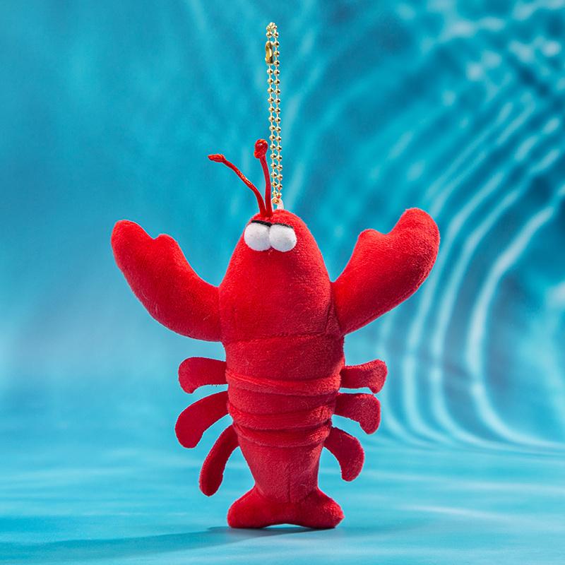 Creative Marine Animal Plush Pendant Cartoon Crab Octopus Sardine Devil Fish Stuffed Doll Bag Accessories Keychain Kids Gifts