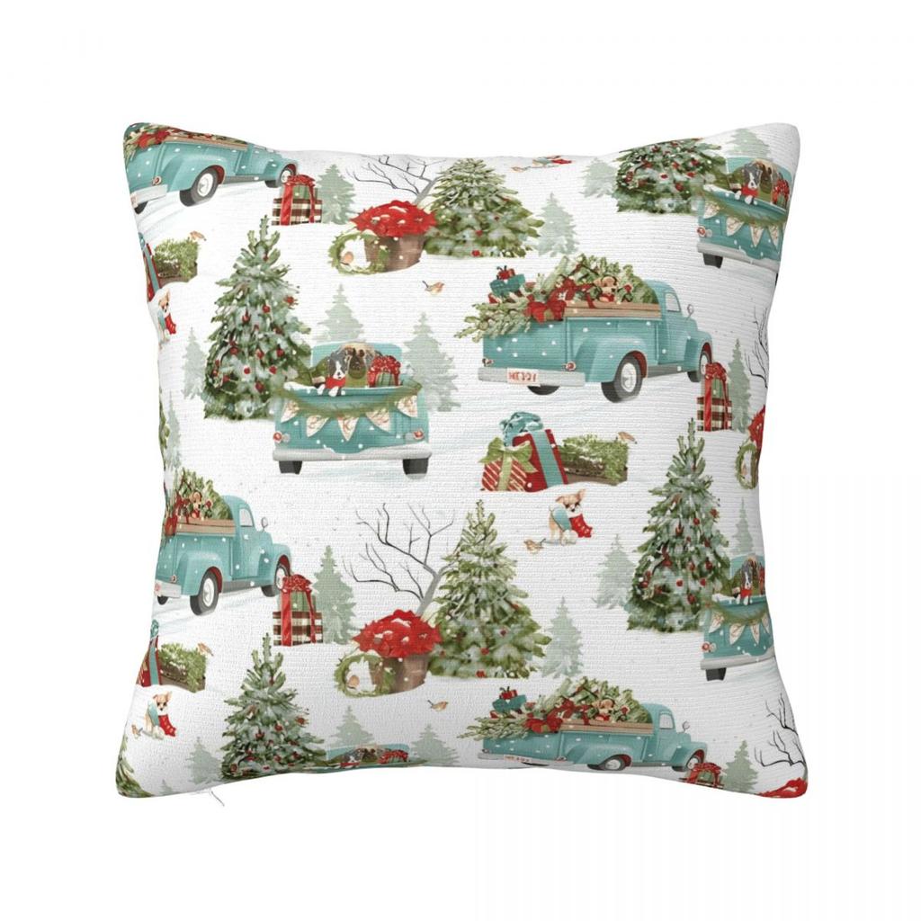 Pillow Cover Vintage Christmas Tree Graphic Cushion Cover Funny Pillow Case For Sofa Home Decoration Pillowcases