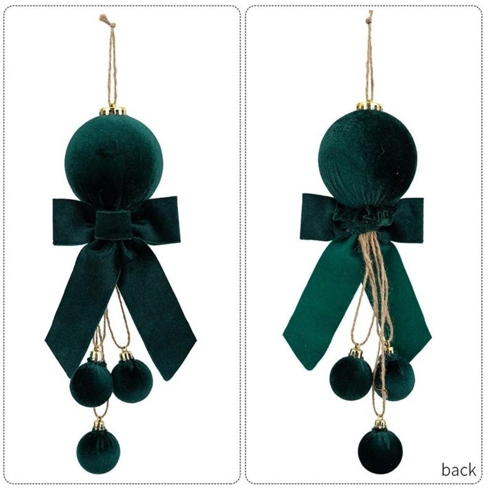 Velvet Ball Bow Pendant Ball Tassel Xmas Tree Hanging Charm Fireplace Hanging