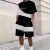 Set Estivo Sportivo da Uomo con Maglietta a Maniche Corte e Pantaloncini Taglie Forti T-shirt Pantaloncini Set da 2 Pezzi Ampio Oversize Traspirante Morbido Maniche Corte Abbigliamento Sportivo