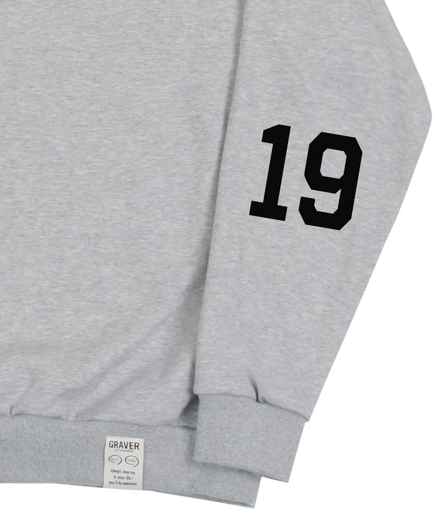 GRAVER [Unisex] Elbow 1968 Logo Sweatshirt_Gray