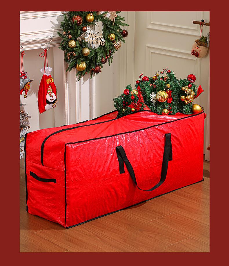 Rote große Weihnachtsbaum-Aufbewahrungstasche mit hoher Kapazität - Feuchtigkeits- und staubdicht mit Reißverschluss