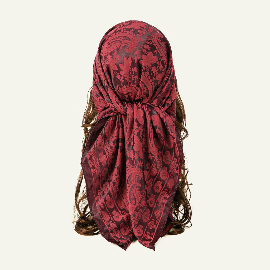 90*90Cm Printed Square Scarf Women Silk Feeling Satin Wraps Line Foulard Headband Luxury Designers Scarf Silk Bandana Hair Wrap