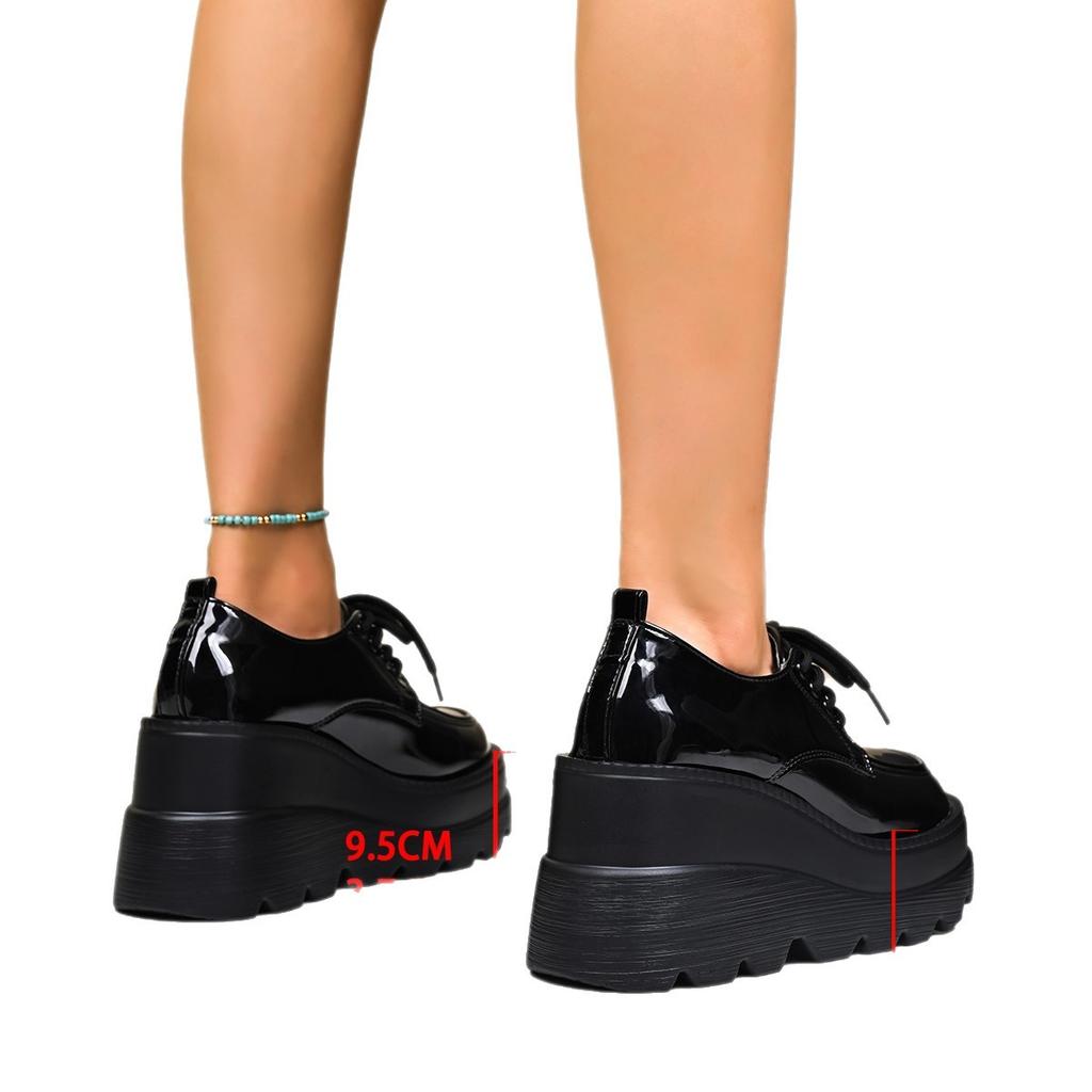 Heightening Shoes, Women's Platform Plus Size Shoes, Fat Feet, Versatile Boots for Autumn and Winter, Women's Fashion Muffin-sole Martin Boots