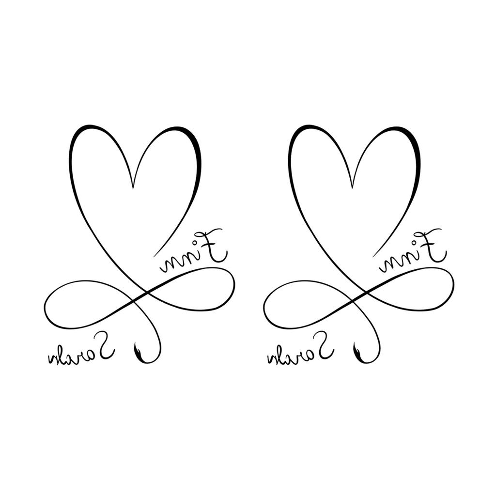 Ins Simple Love Flower Butterfly Swallow Mobius Ring Infinite Loop Wrist Tattoo Sticker