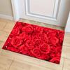 Valentine's Day Carpet 2DBright Red Rose Doormat Welcome Mat Carpet For Live Room Rug For Bedroom Kitchen Rug Home Dec