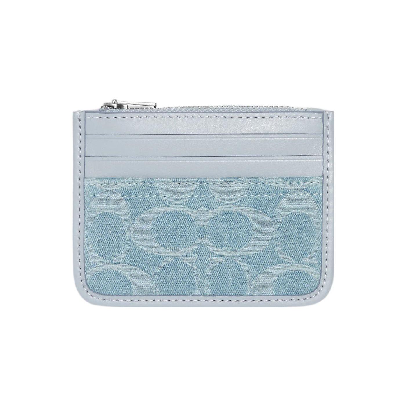 

Coach Corner Zip 11 Classic Monogram Embossed Zip Wallet Card Holder Women wallet Blue CK503-LHPBU Basic Set (Bag+Dust Bag)
