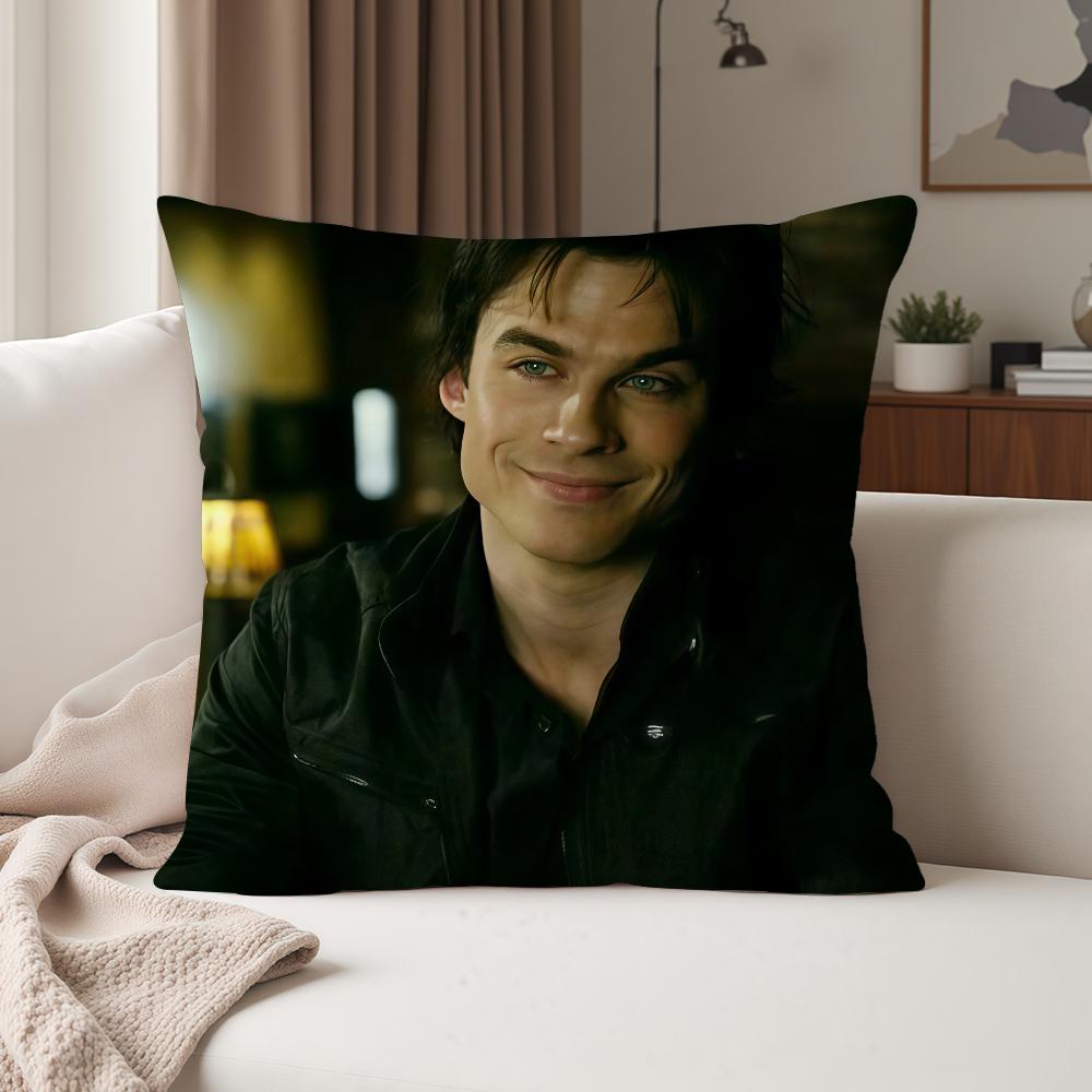 TV The Vvampire Ddiaries Damon Salvatore Pillow Case Suitable For Bedrooms Living Rooms Cars Home Decoration