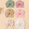 3Pc/Lot Cute Bowknot Baby Hat Knitted Solid Color Girls Turban Hat Soft Newborn Head Wraps Infant Cap Babies Accessories Beanies