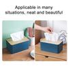 Tissue Box with Solid Wood Lid, Waterproof Design, Long Paper Opening Tissue Dispenser for Home Office