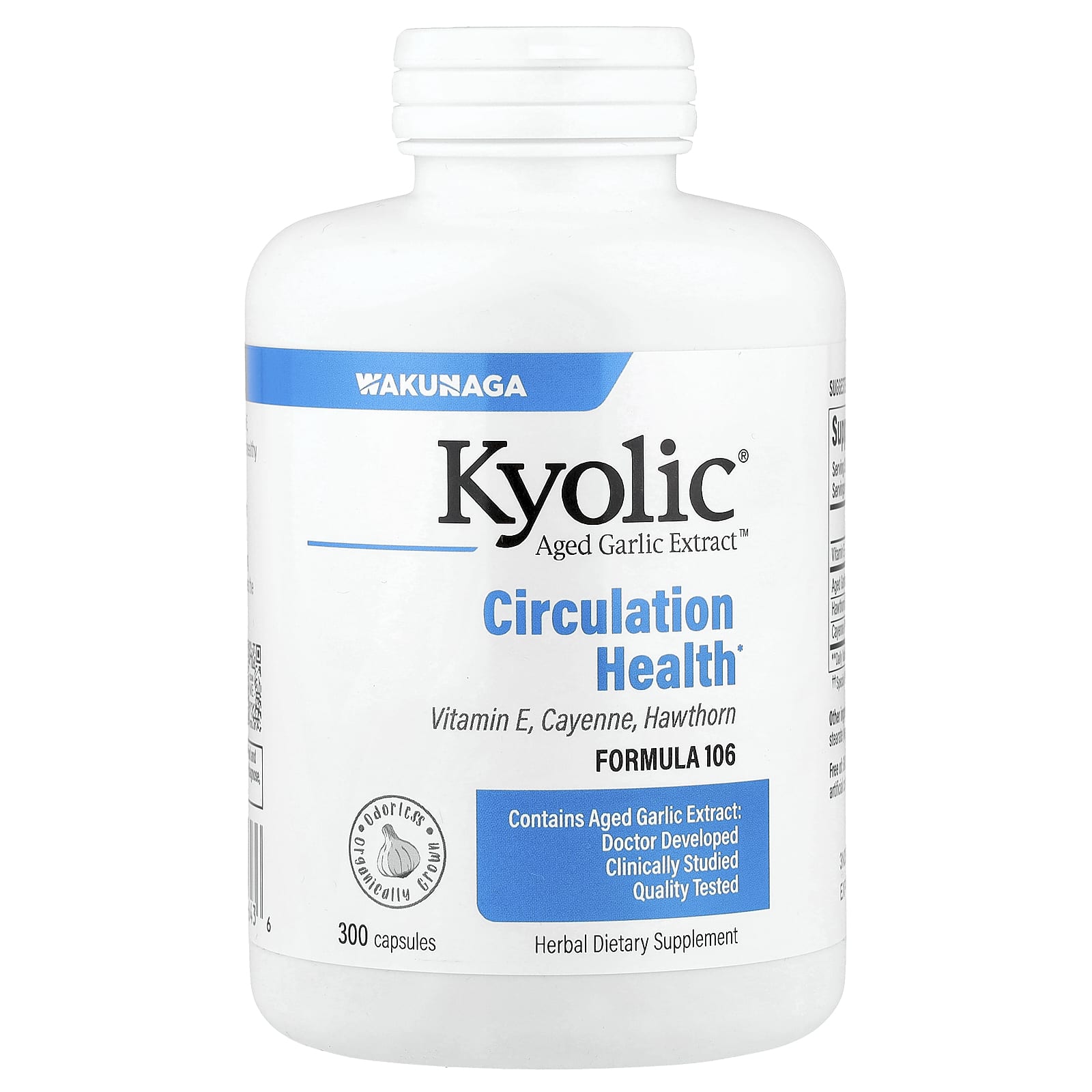 

Aged Garlic Extract, Odorless, Formula 106, 300 Capsules