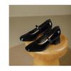 Patent Leather Thick High-heeled, New Women's Hundred with A Word with High-heeled Women's Single Shoes, Women's High-heeled Shoes, Elegant