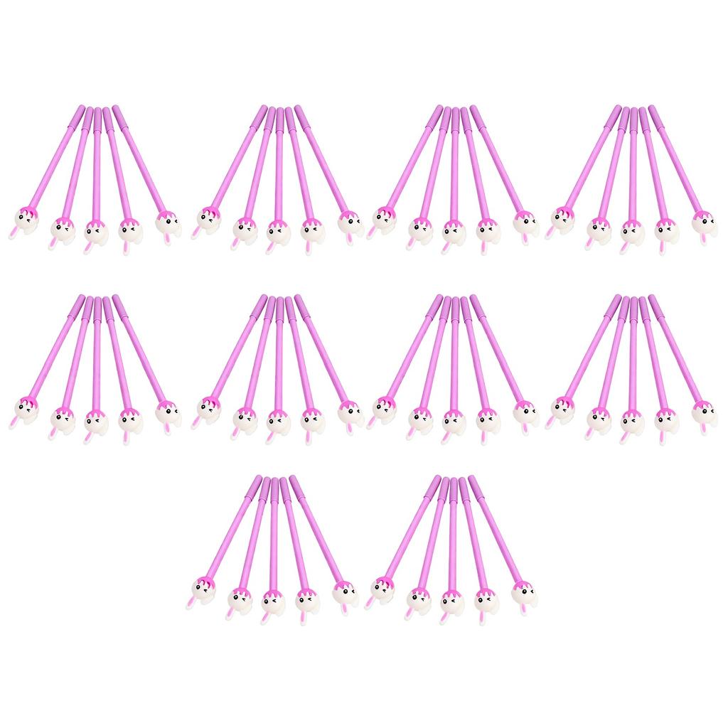 50Pcs Cute Pens with Rabbit Head Design Purple Cute Animal Pens for School Office Home Study