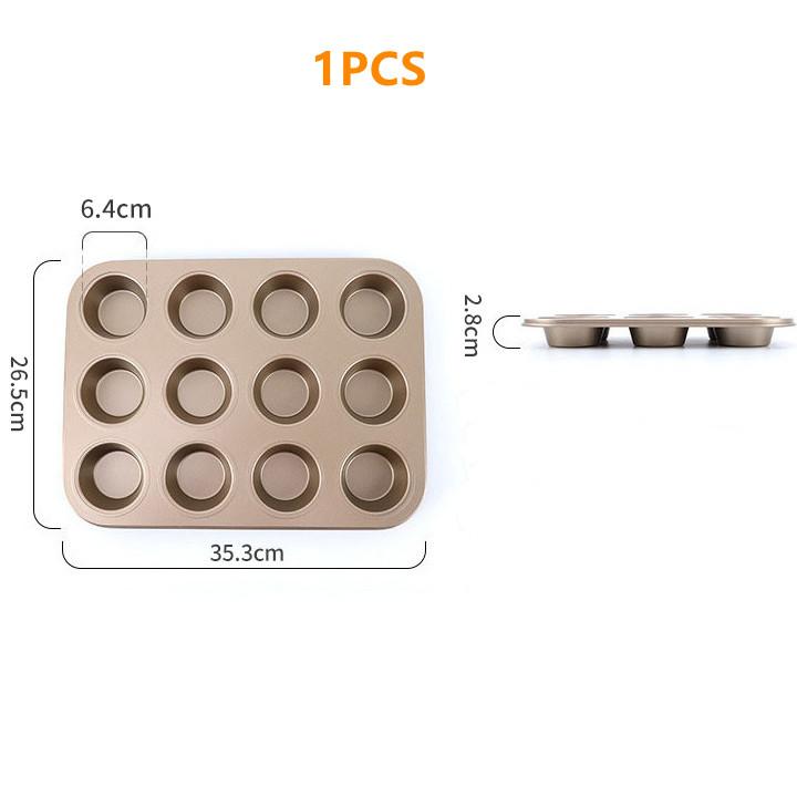 4/6/9/12Holes DIY Non-Stick Cake Pan Bakeware Muffin Cupcake Mold Baking Dish Carbon Steel Kitchen Oven Trays Pastry Tool