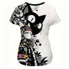 Women's T-Shirts Summer Casual Short Sleeve Tops Crew Neck Tee Fashion Streetwear Female Oversized Clothing Cartoon Cat T-Shirts