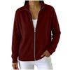 Women's Stylish Zip-Up Half Turtleneck Long Sleeve Knit Cardigan Sweater Jacket for Everyday Wear