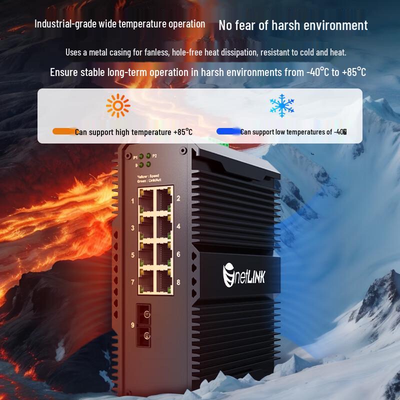 netLINK Industrial Gigabit PoE Fiber Optic Transceiver