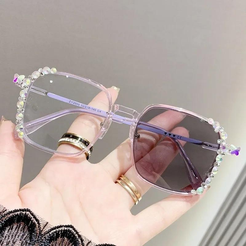 Pochromic Glasses for Men Women Anti Radiation Glasses Anti-UV Eyewear Color-changing Grey Lens