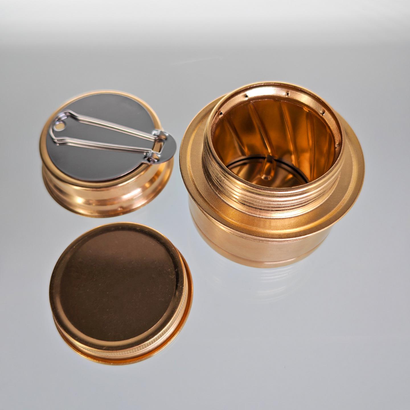 Ultra-Durable Brass Alcohol Stove with Inner Cyclone Flame and Stainless Steel Bracket Brass Cyclone Flame