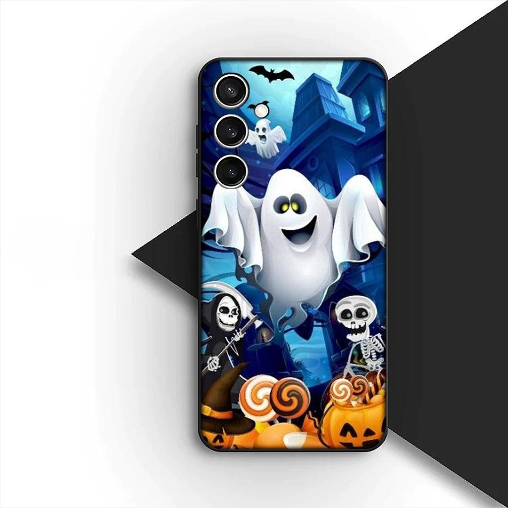 

for Apple iPhone 16 14 15 Plus 11 Pro Max 16E ProMax + 16Plus 15+ 14+ Phone Case with Little Ghost Halloween Pumpkin Flower iPhone 14 Pro