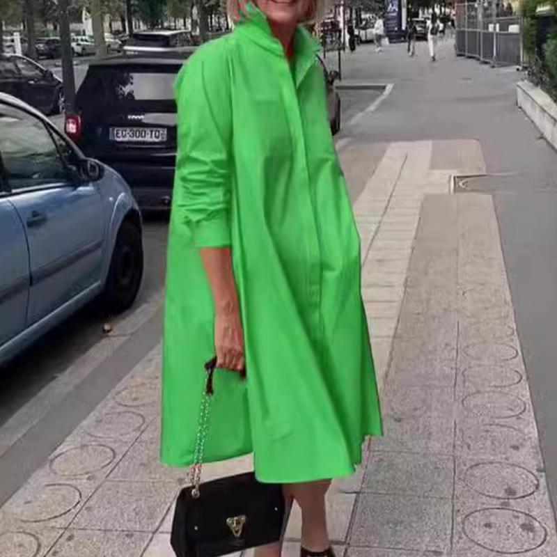 Damenbekleidung im europäischen und amerikanischen Stil, einfache und lockere Hemden, modische Kleider, langärmelige Damenbekleidung für Frühling und Sommer